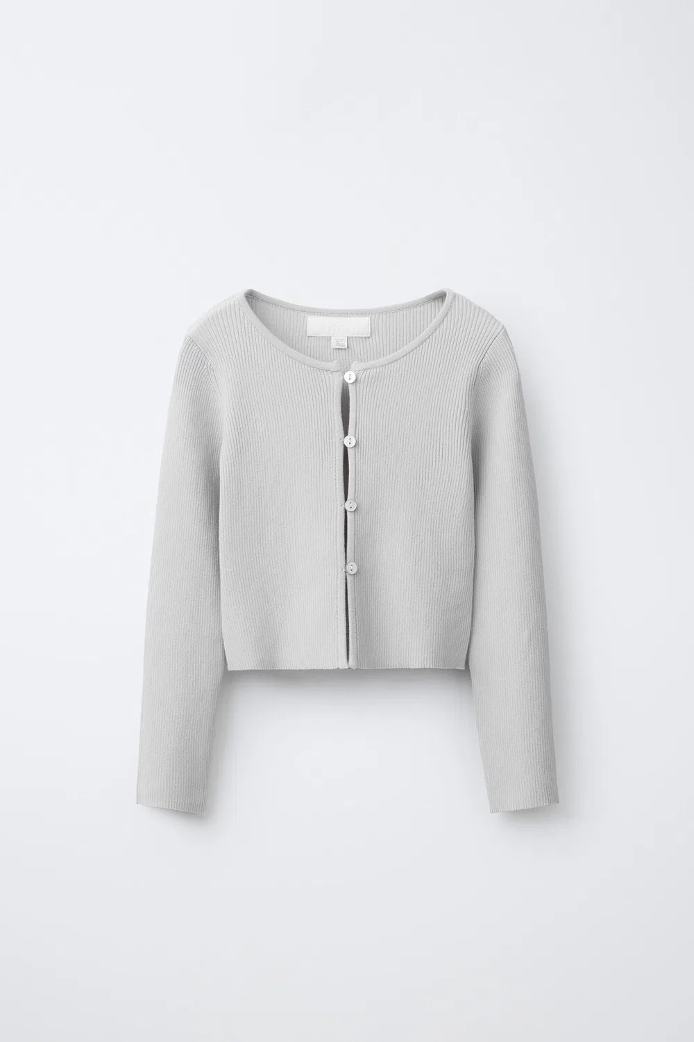 Кардиган из ребристой вязки ZARA, Grey Marl