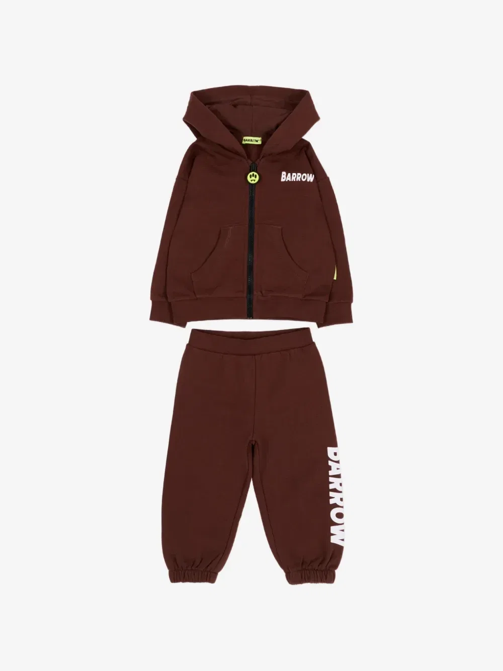 Хлопковый спортивный костюм с логотипом Barrow Kids, коричневый
