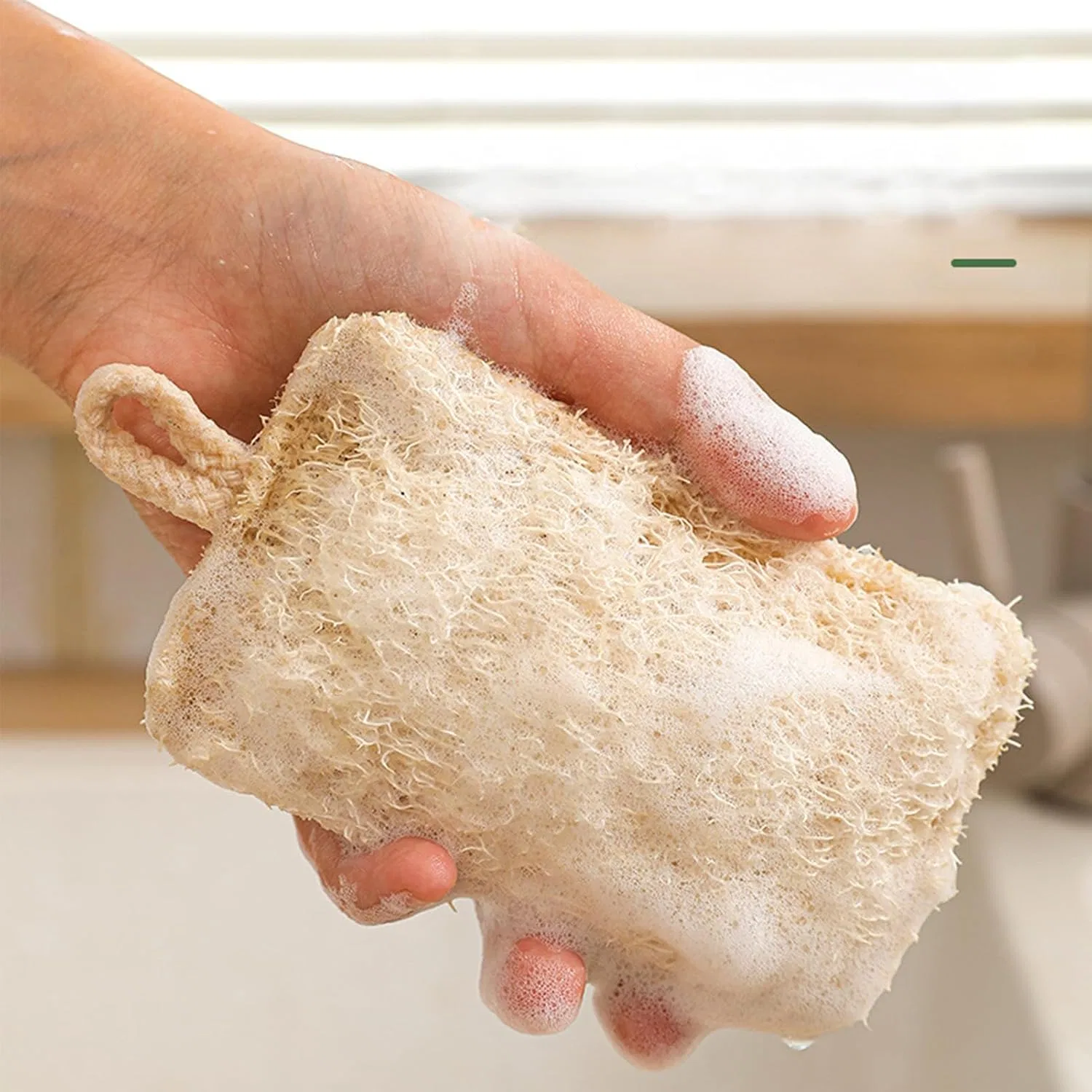 Мочалка для посуды Loofah, COMFOLIVING, 11x7 см, 100 г, Luffa-gurt — фото 3