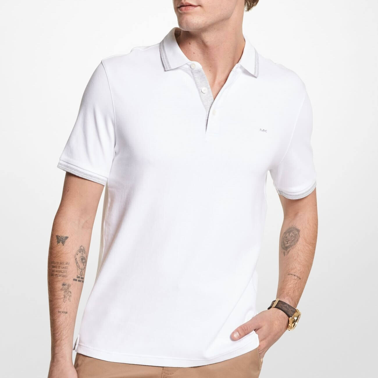 

Рубашка-поло Michael Kors Greenwich Cotton, белый