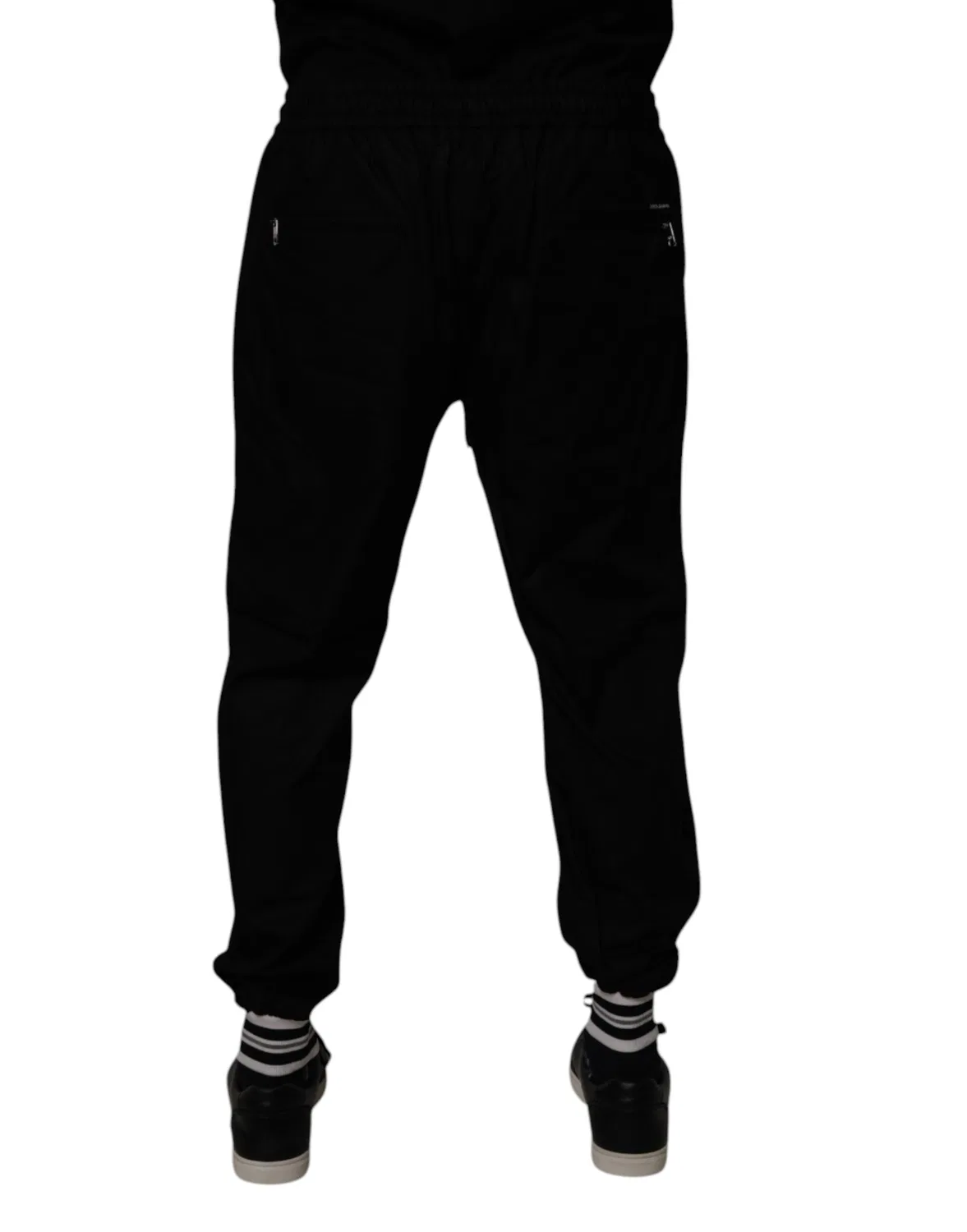Мужские спортивные брюки на шнурке с логотипом Jogger Pants Dolce & Gabbana, Black — фото 4