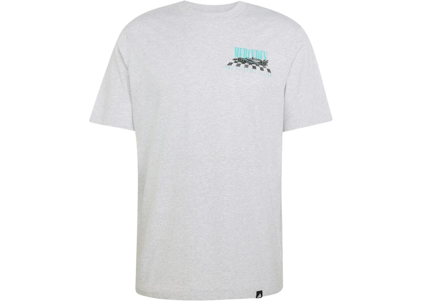 Мужская футболка с принтом Mercedes AMG Petronas Formula 1 Team Tee Adidas, Light Grey Heather