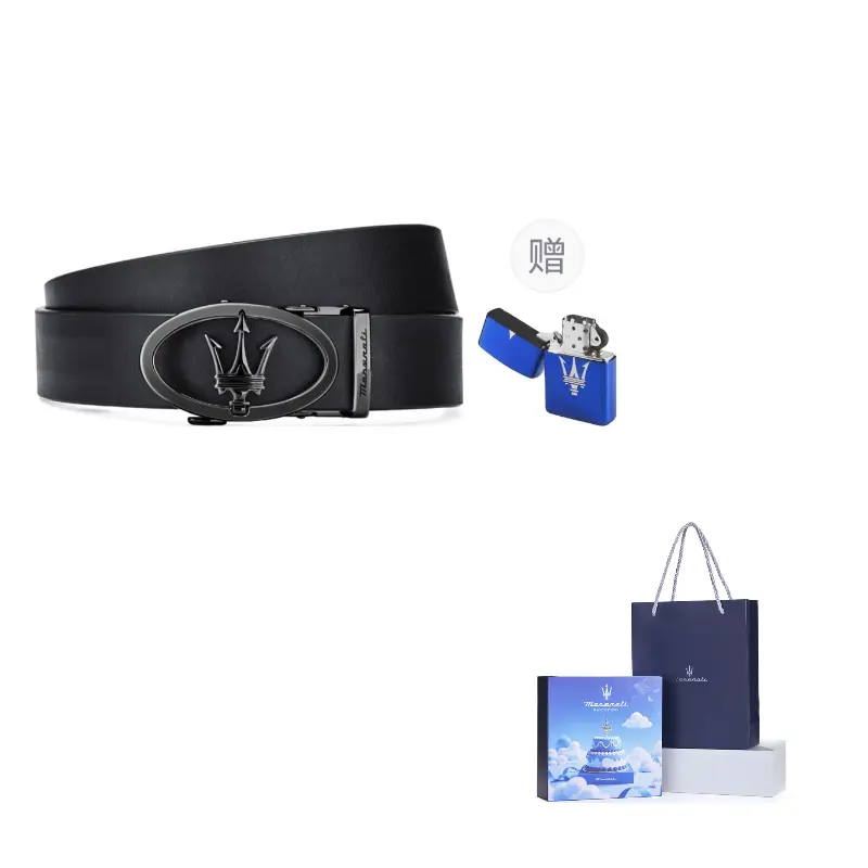 

Maserati Мужской кожаный ремень, черный, ширина 3,5 см