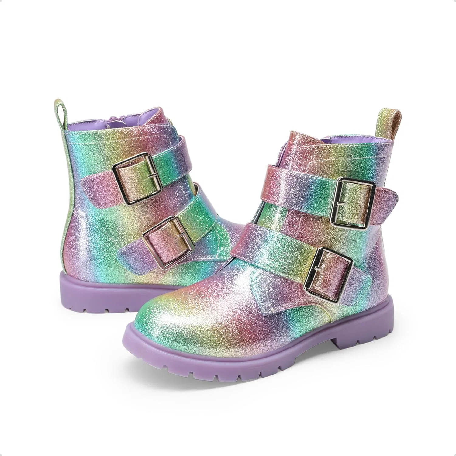 Детские ботинки для девочек на щиколотке с пряжками DREAM PAIRS, Rainbow — фото 4