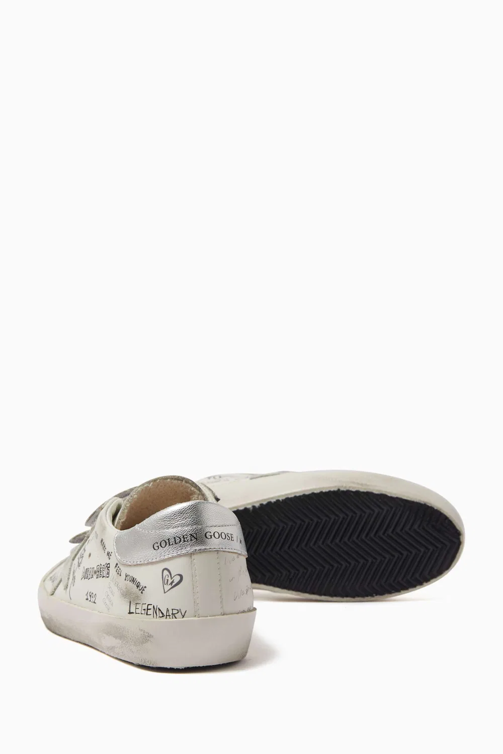 Кеды кожаные с принтом Old School Printed GOLDEN GOOSE — фото 2