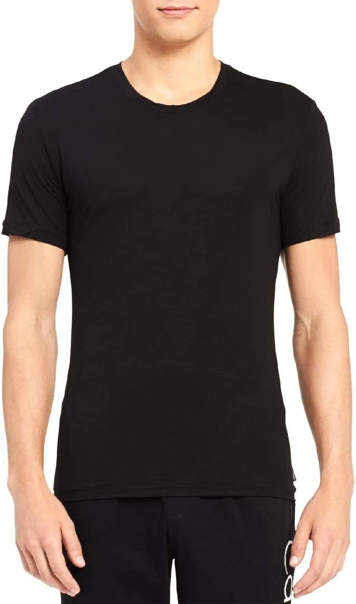 Мужская хлопковая футболка с круглым вырезом Calvin Klein, Black