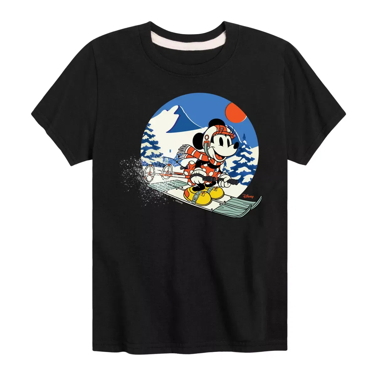 Детская футболка с коротким рукавом с принтом Minnie Ski Disney, Black