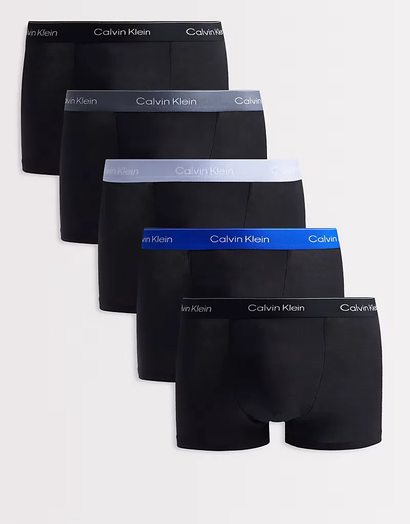 Боксеры расслабленные хлопковые стретч Icon 5 шт Calvin Klein, черный