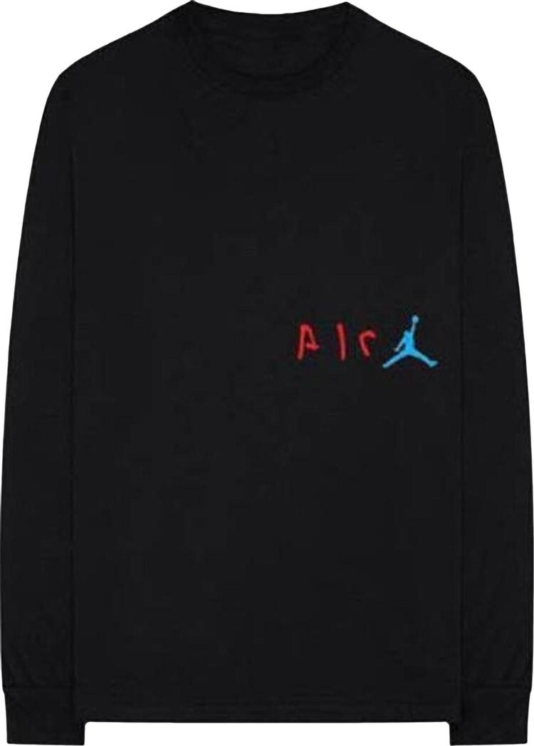 

Футболка Cactus Jack by Travis Scott x Air Jordan Long-Sleeve T-Shirt I 'Black', черный