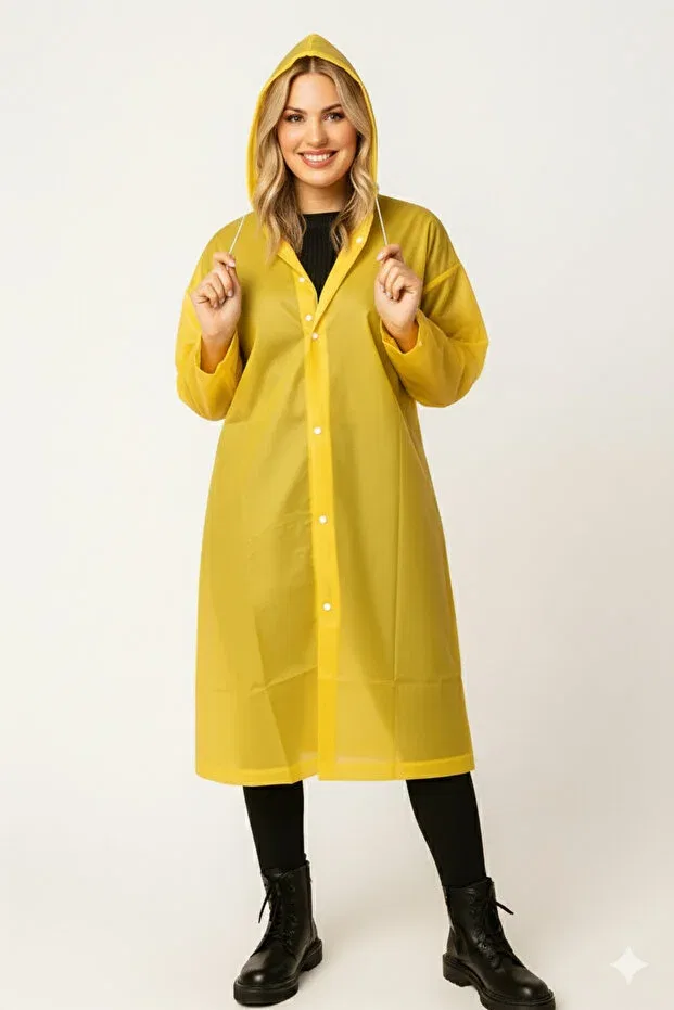 Детское пальто непромокаемое с капюшоном Sibel Günay Butik, Yellow