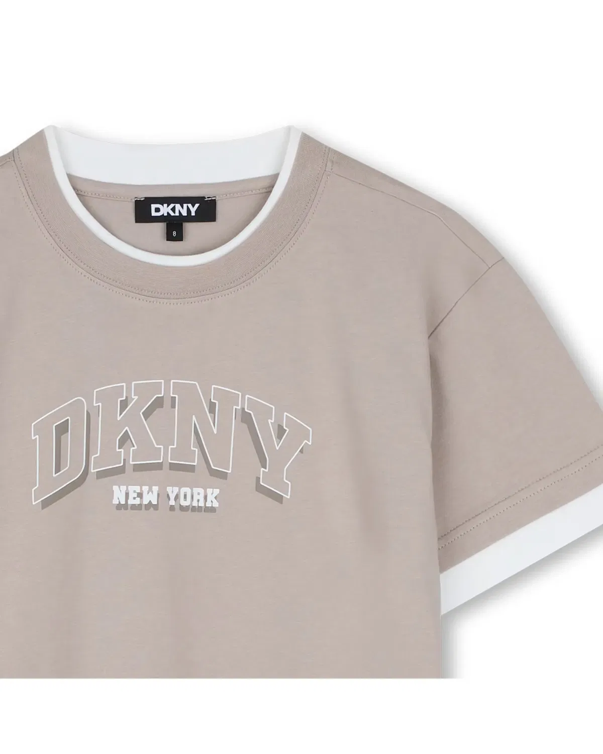 Детская футболка с длинным рукавом с принтом DKNY, Beige — фото 2