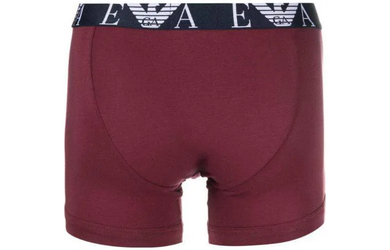 Мужские боксеры с принтом, комплект из 3 штук, EMPORIO ARMANI, White/Chestnut/Blue — фото 4