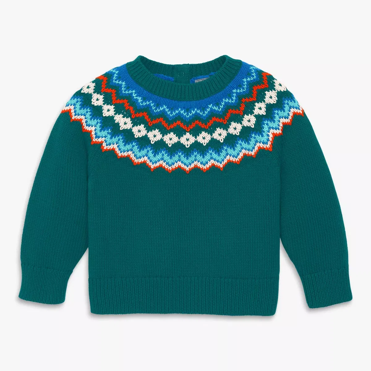 Детский свитер с жаккардовым узором Fair Isle Primary, Spruce