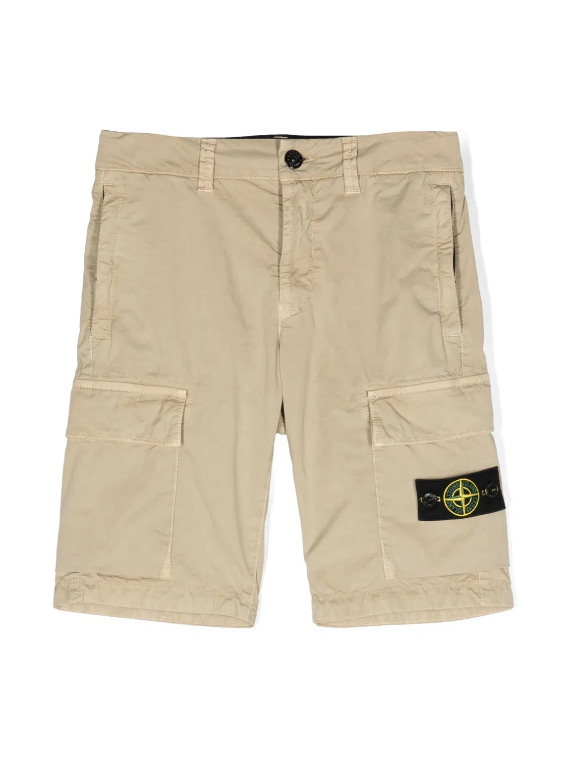 Шорты с карманами и логотипом Stone Island, бежевый