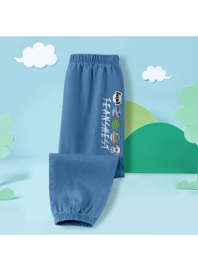 Штаны летние тонкие с эффектом денима для мальчиков Jeanswest, темно-синий — фото 2