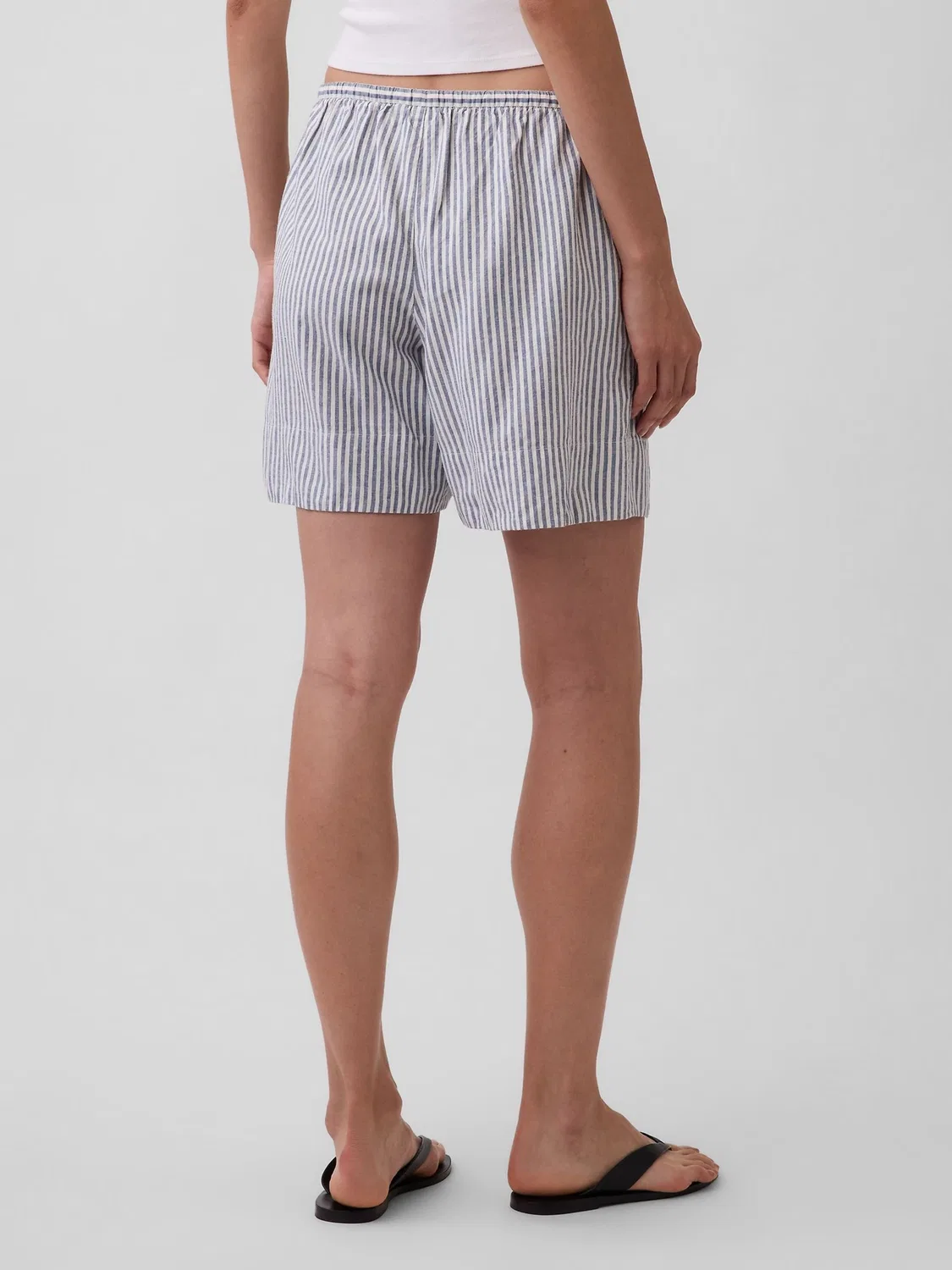 Шорты из льняной смеси, свободная посадка Gap, Blue Stripe — фото 2