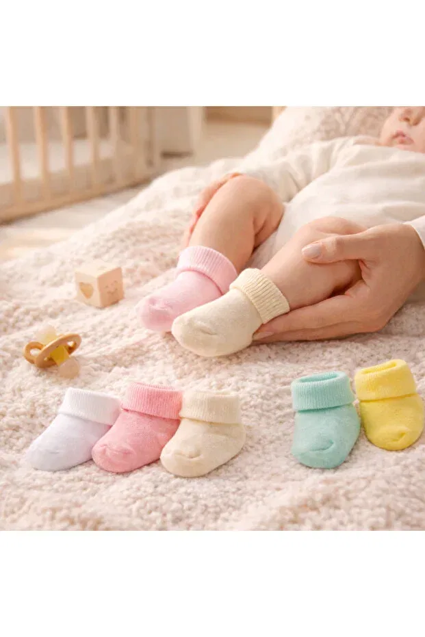 Детский комплект носков для новорожденных из бамбука Basics Novibaby, Flower — фото 4