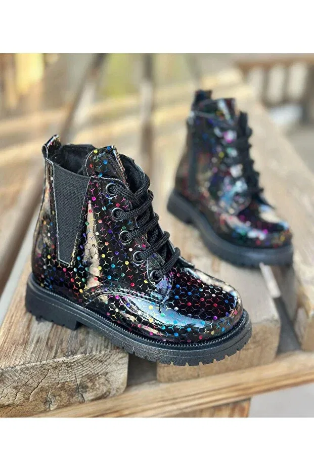 Детские ботинки на молнии с нескользящей подошвой Surpie Shoes, Black - Color