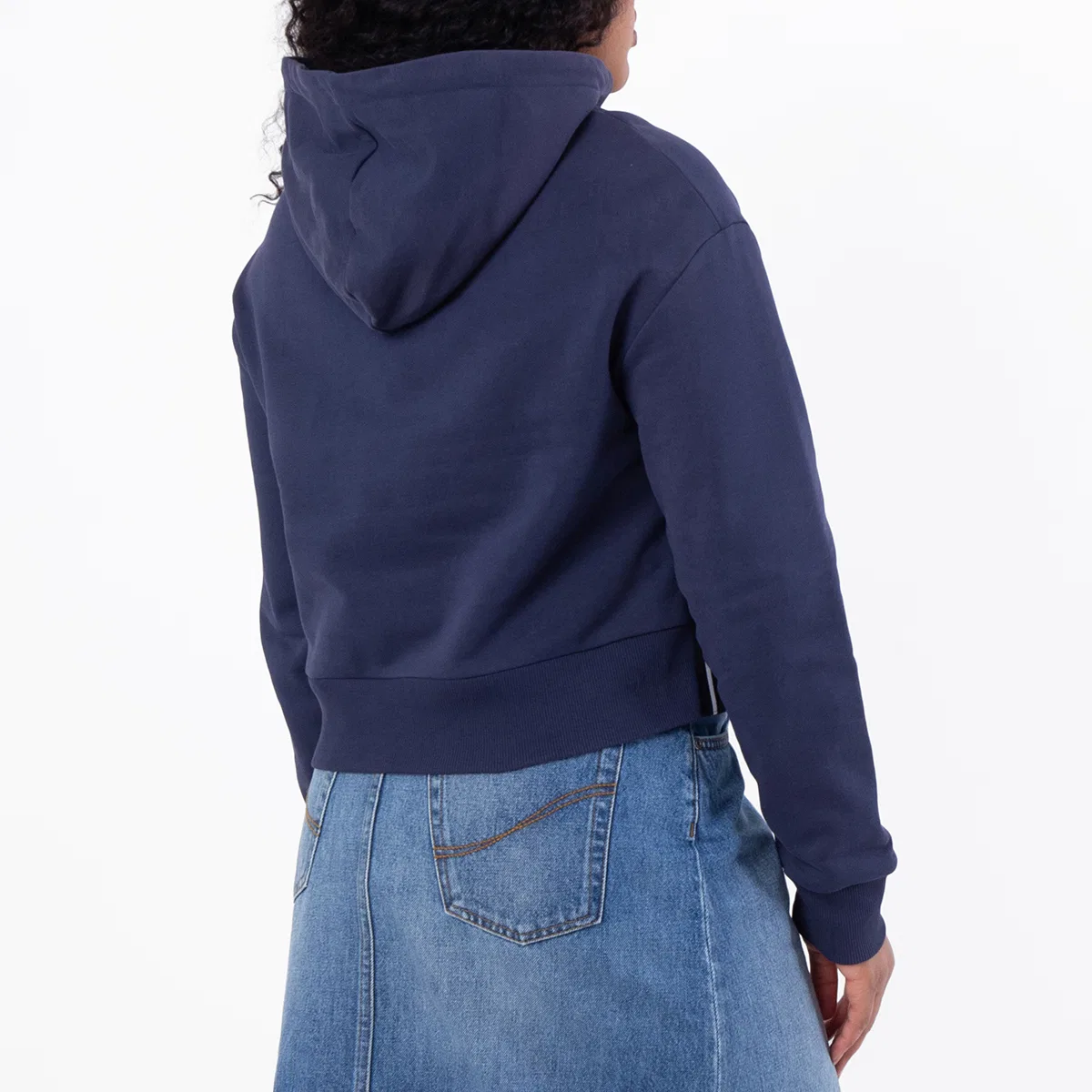 Худи с длинным рукавом Eco Flock Cotton Hoodie Balmain, Saj Marine/White — фото 3