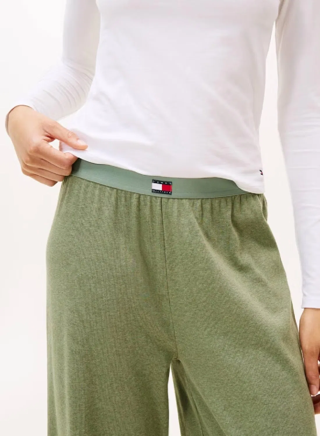 Брюки для отдыха с широкими штанинами Tommy Hilfiger, хаки — фото 2