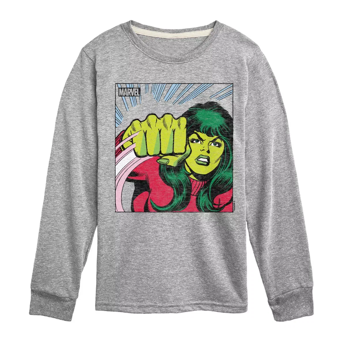 Детский лонгслив с принтом She-Hulk Comic Panel Marvel, Athletic Heather