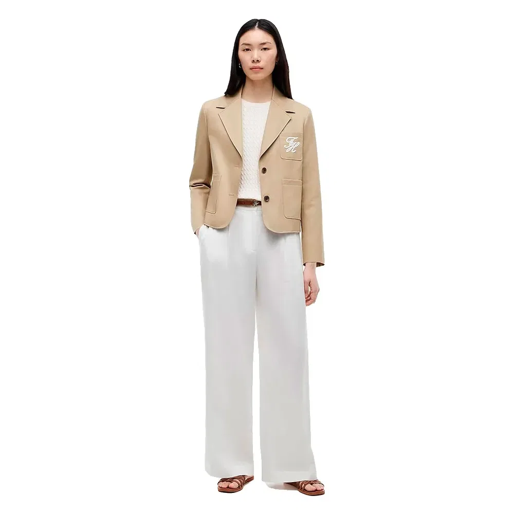 Женский хлопковый блейзер Tommy hilfiger, Beige — фото 4