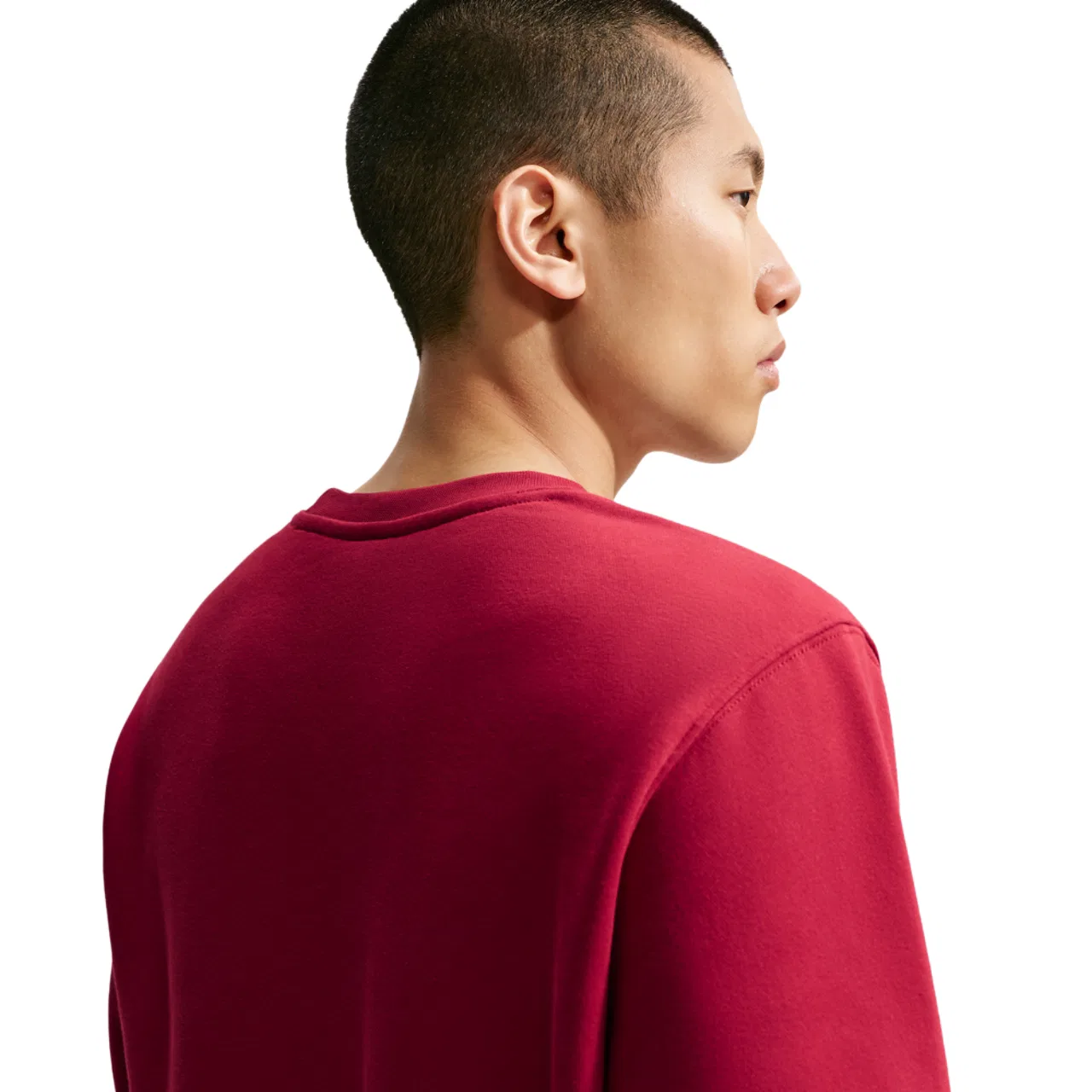 Мужской свитшот из смеси хлопка и полиэстера Club Crew Nike, Tough Red/White — фото 2