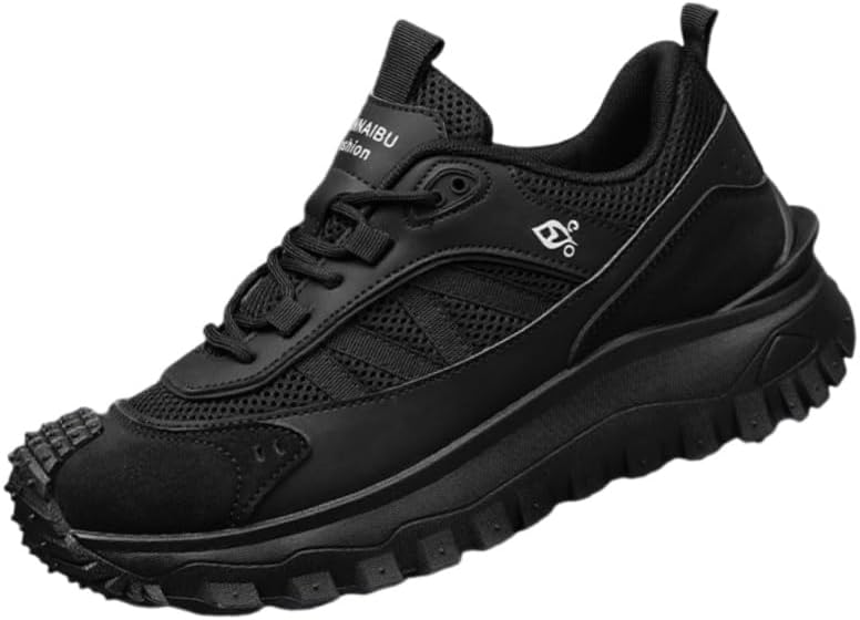 

Весенние мужские повседневные спортивные кроссовки с сетчатой поверхностью, легкие, износостойкие, с текстурой, напоминающей автомобильную шину, в уличном стиле Clolinde, черный