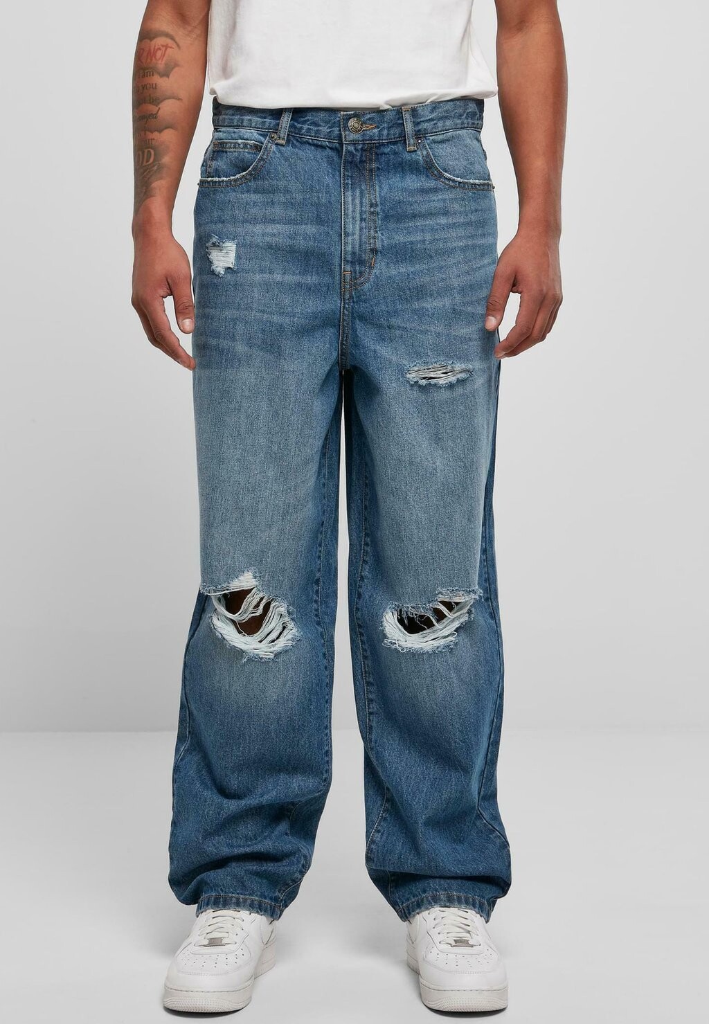 

Джинсы свободного кроя Urban Classics DISTRESSED, цвет Mid Deepblue Destroyed Washed