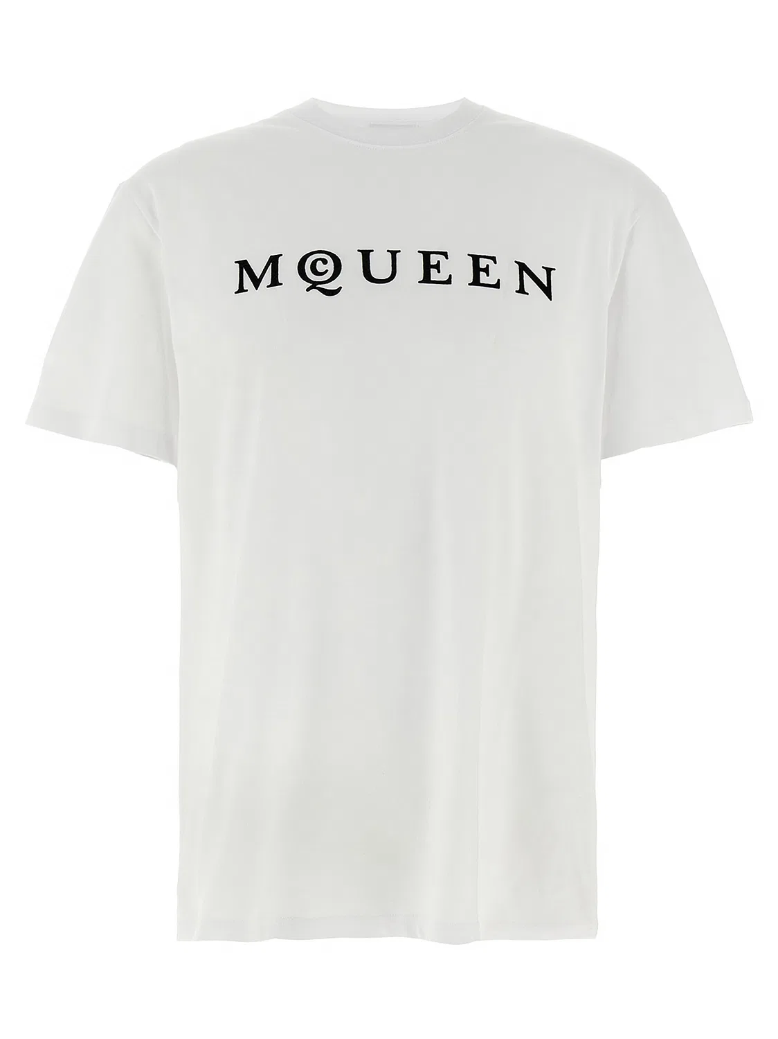 Мужская футболка с принтом Bicolor Cotton T-Shirt Alexander McQueen, White/Black