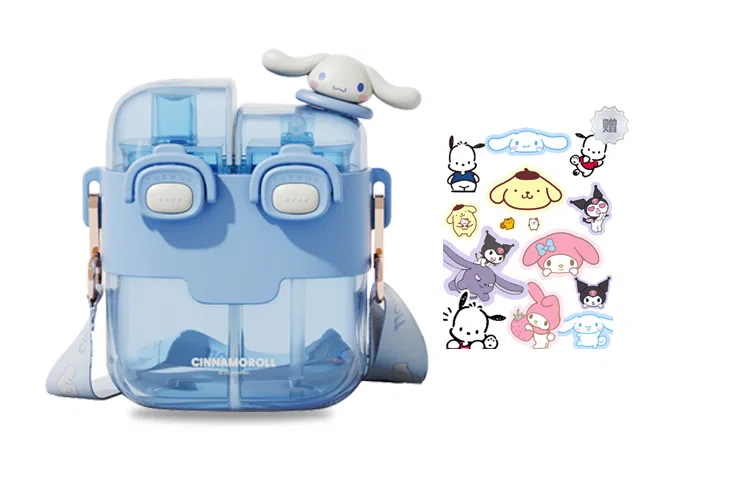 Детская пластиковая бутылка для воды с трубочкой My Melody Sanrio, My Melody+Sticker — фото 3