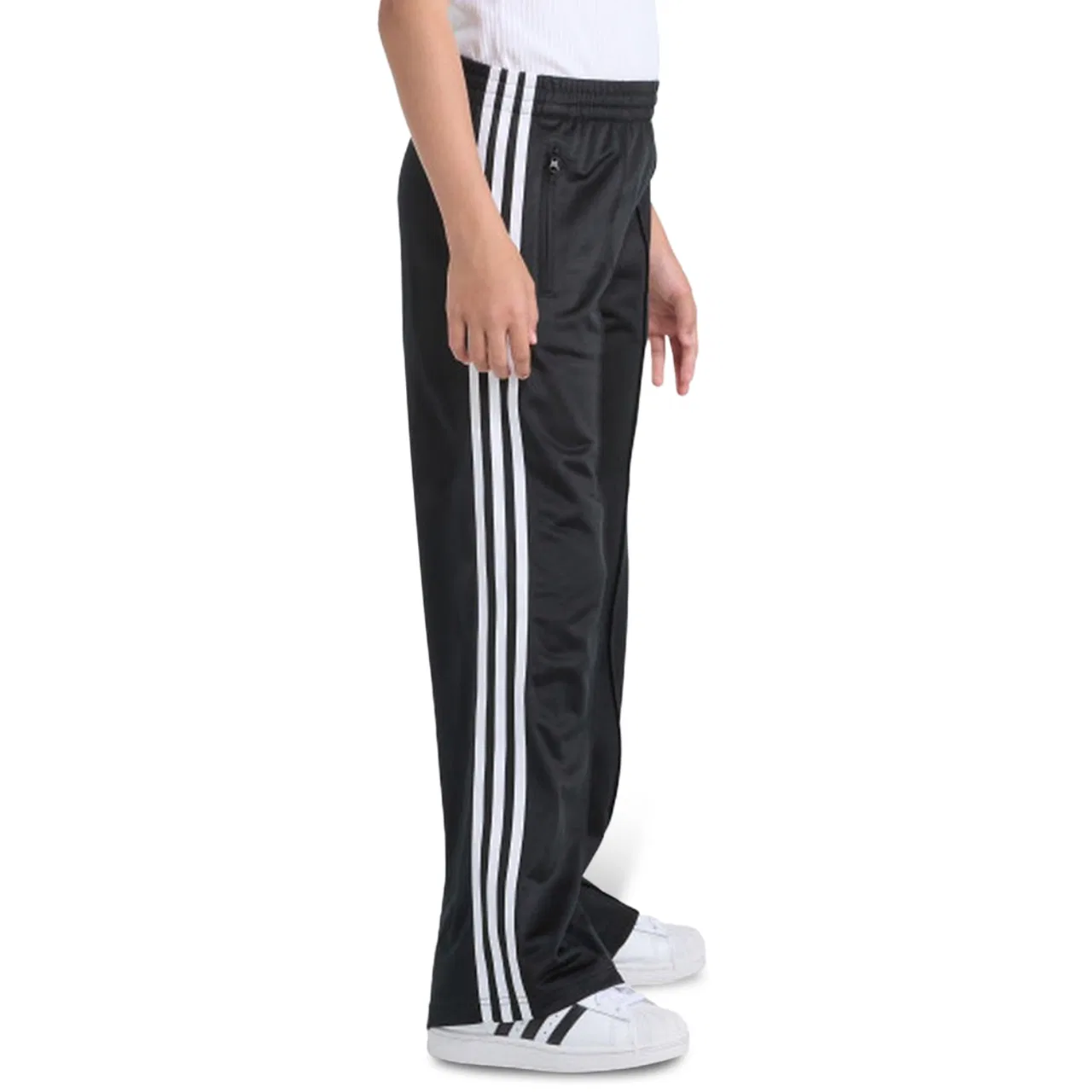 Брюки для девочек Wide Firebird Adidas, белый/черный — фото 3