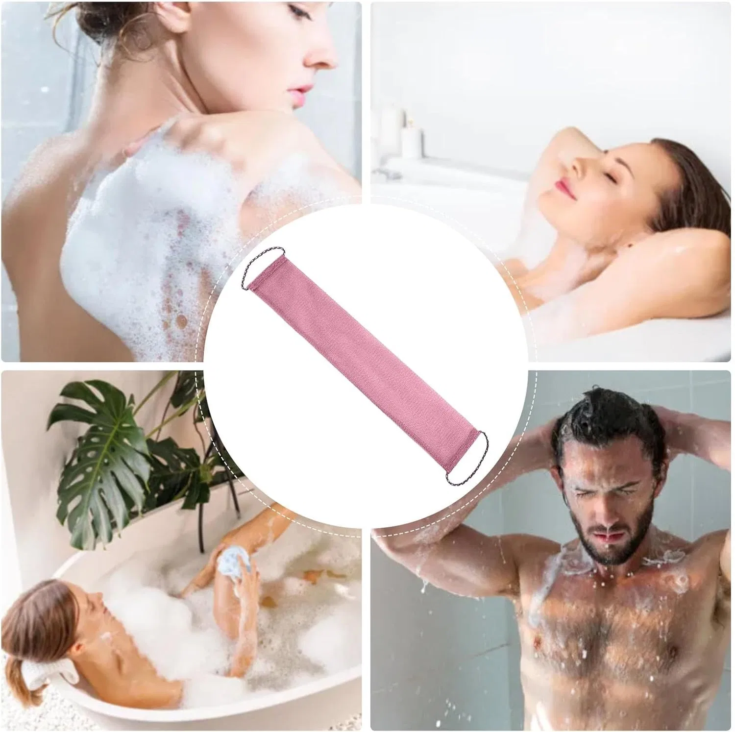 Мочалка для тела Body Exfoliating Towel, Generisch, Розовая — фото 4