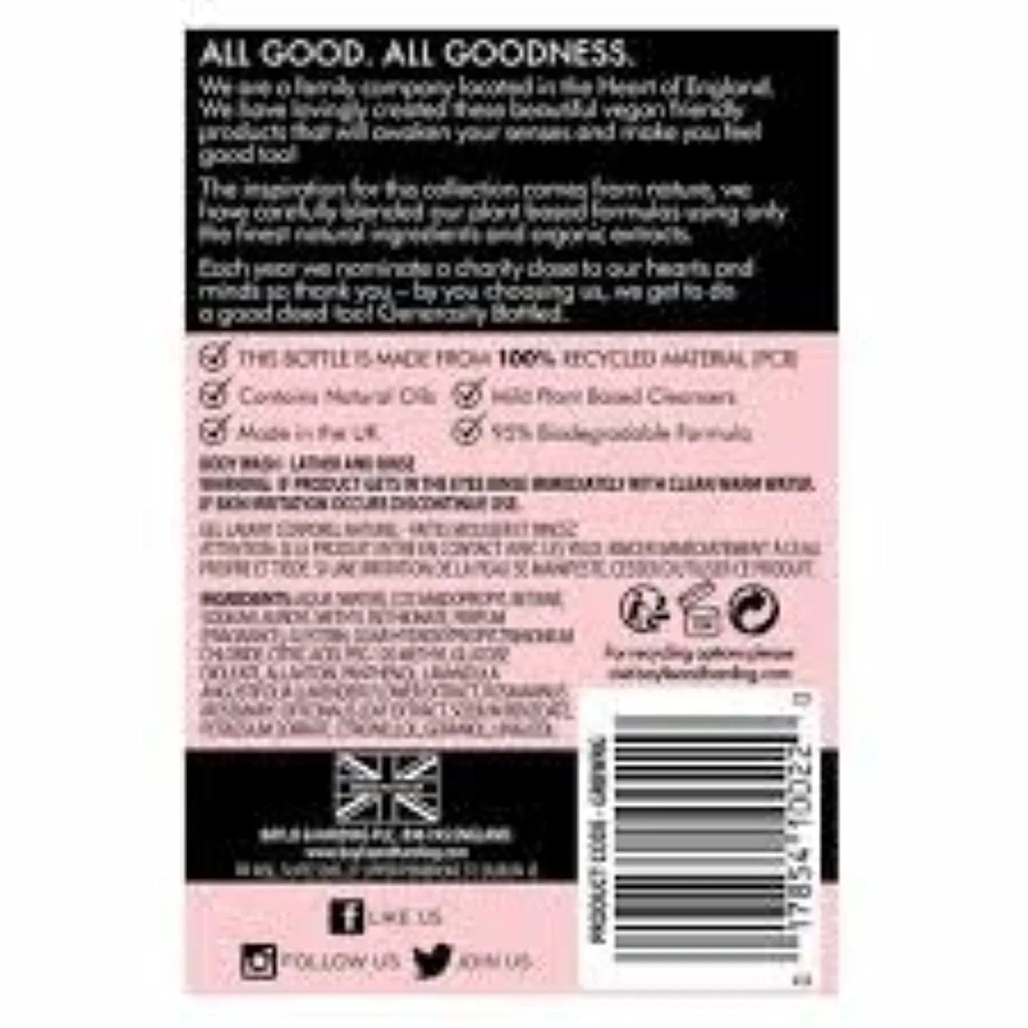 Гель для душа Rose and Geranium, Baylis & Harding, набор 3 x 500 мл — фото 2