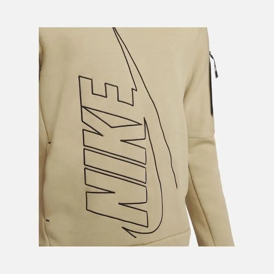 Свитшот с капюшоном Tech Fleece Pullover Graphic Hoodie Nike, Кремовый — фото 4