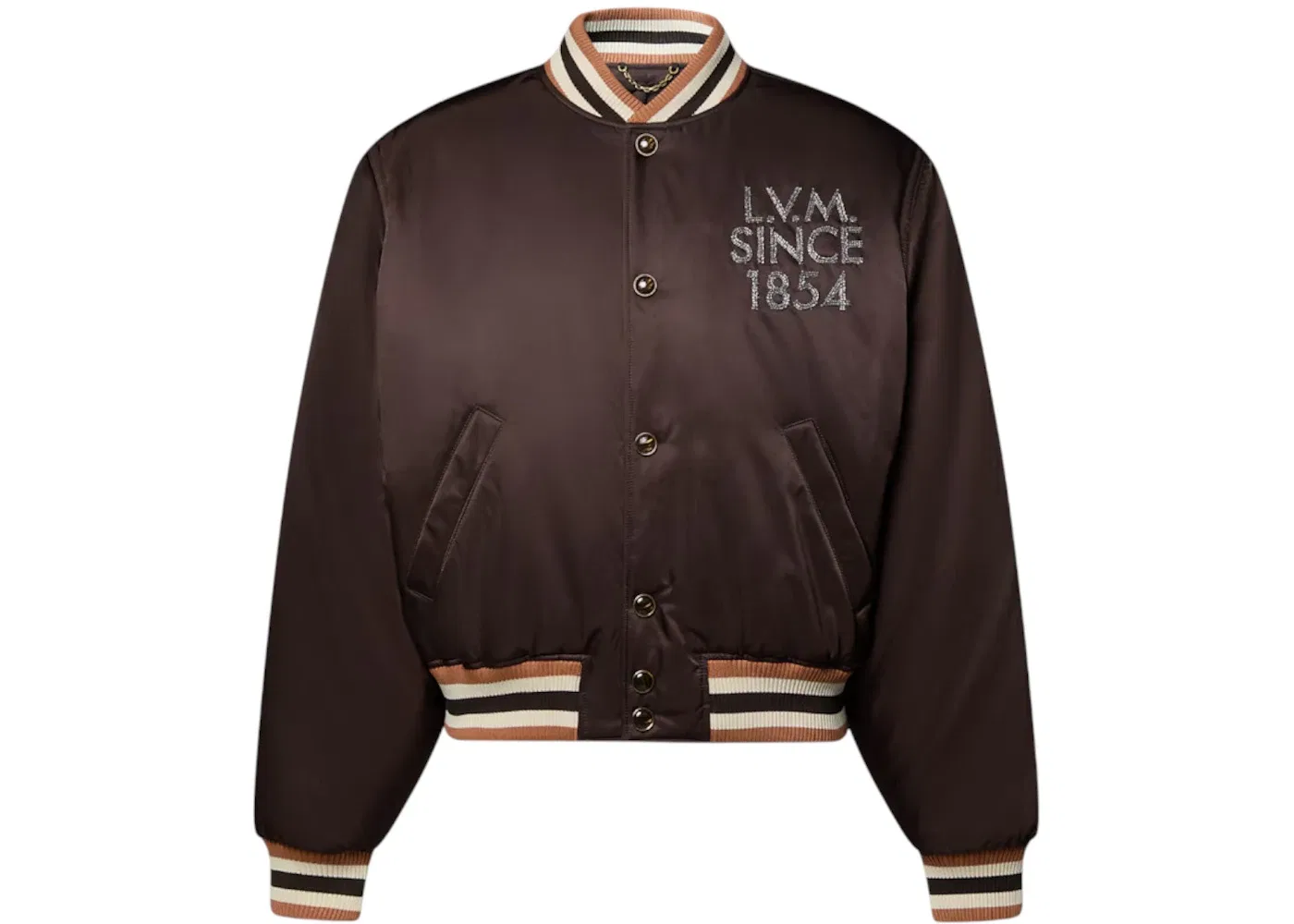 Мужская куртка-бомбер с декором Blouson Louis Vuitton, Coffee Bean