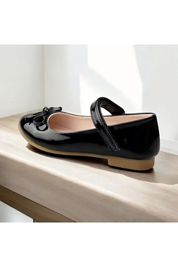 Детские балетки для девочек с ортопедической стелькой Jojo Kids, Black Patent Leather — фото 4