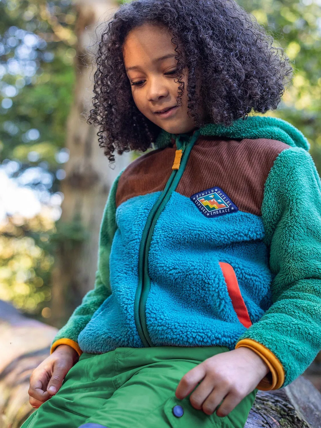 Куртка флисовая на молнии Frugi, зеленый