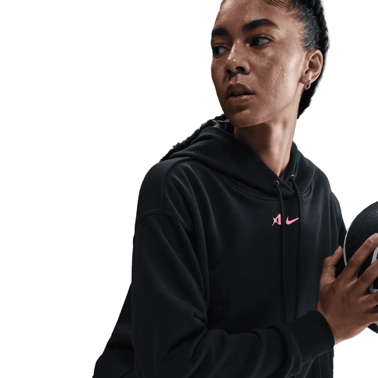 Женское худи Aja Dri-FIT Signature Nike, цвет Black/Laser Pink — фото 3