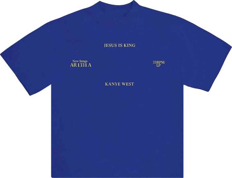 

Футболка Kanye West Sunday Service Jesus Is King Vinyl I T-Shirt 'Royal', синий