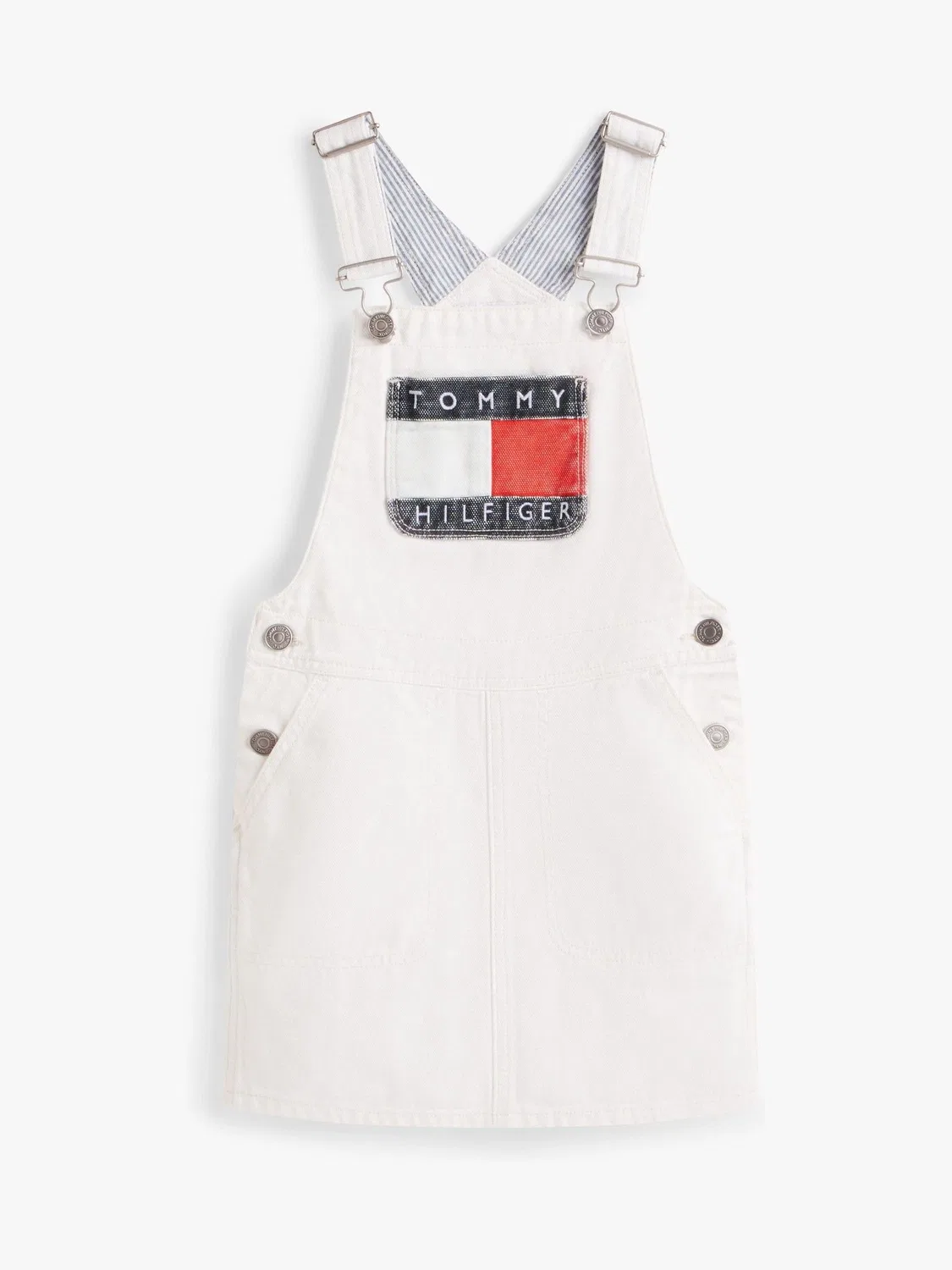 Комбинезон-сарафан Heritage Logo Pocket джинсовый Tommy Hilfiger, белый
