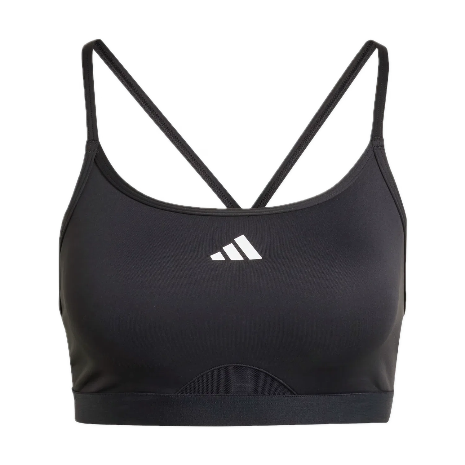 Женский спортивный бюстгальтер с тремя полосками Adidas, черный