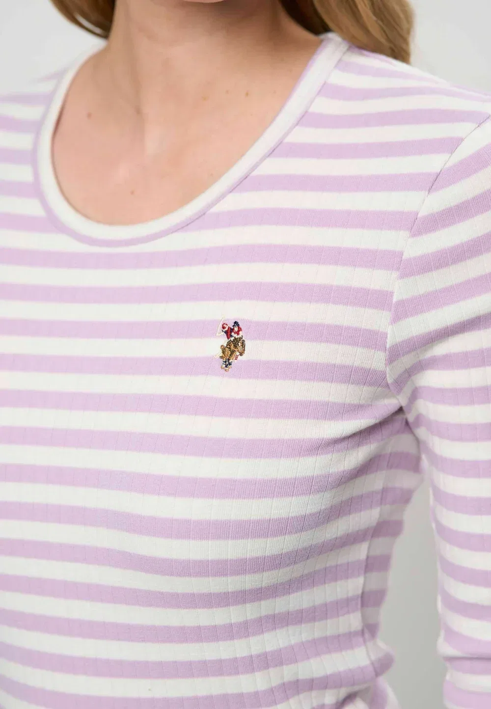 Женская футболка Uspa ls Carlotta с длинным рукавом U.S. Polo Assn., Pastel Lilac — фото 4