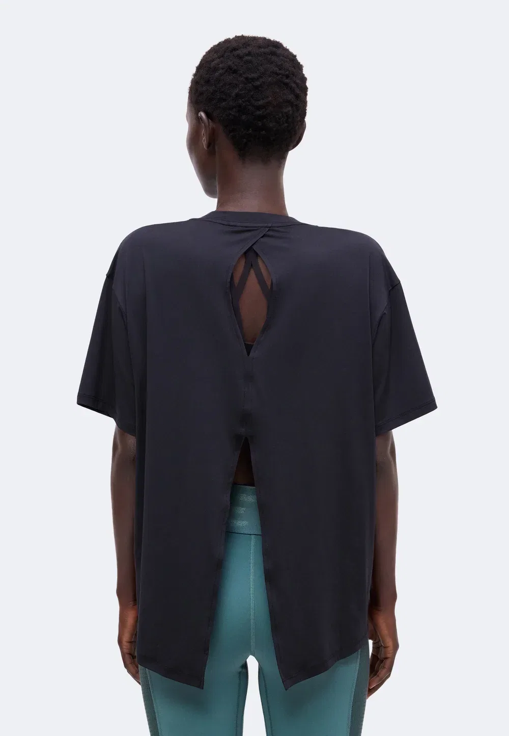 W nk1 df tie back ss - спортивная футболка Nike Performance, Black/White