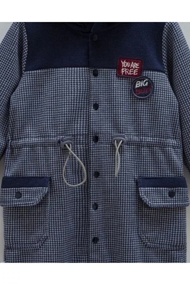 Детский комбинезон для мальчиков с капюшоном Caramell, Navy Blue — фото 2