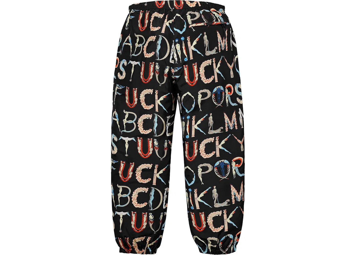 Мужские брюки с принтом Supreme Alphabet Silk Pant Supreme, Black — фото 2