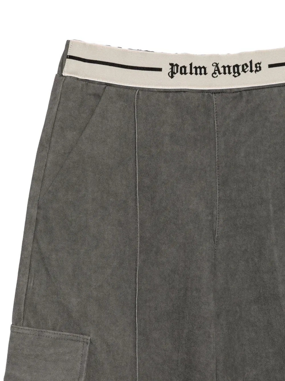 Брюки-карго с логотипом на поясе Palm Angels Kids, серый — фото 3