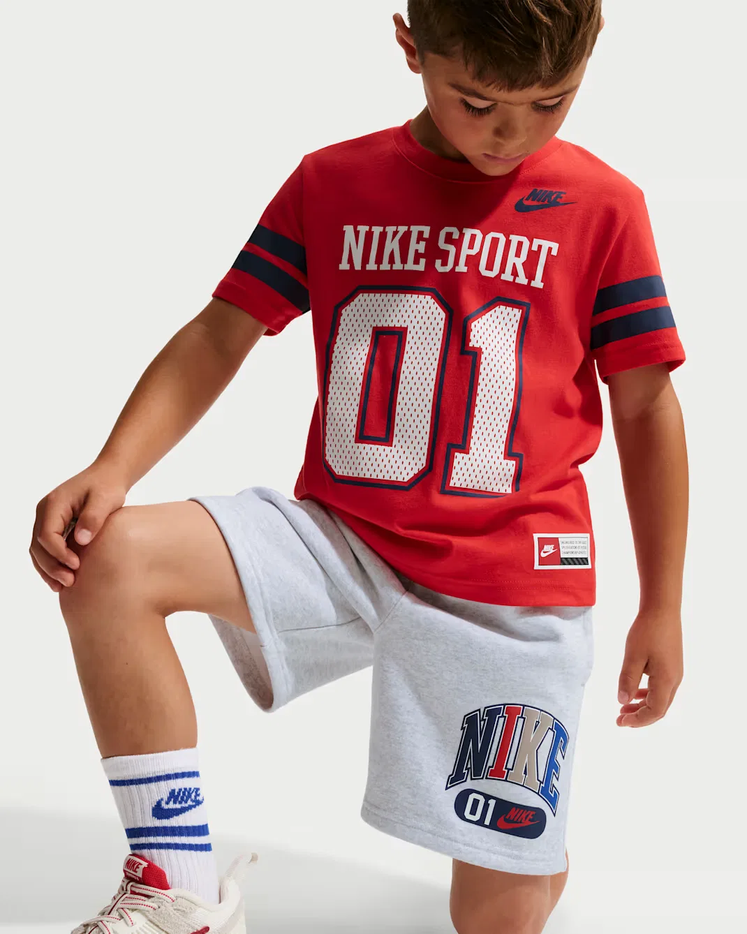 Детские флисовые шорты для мультиспорта Nike Sportswear, Birch Heather — фото 4