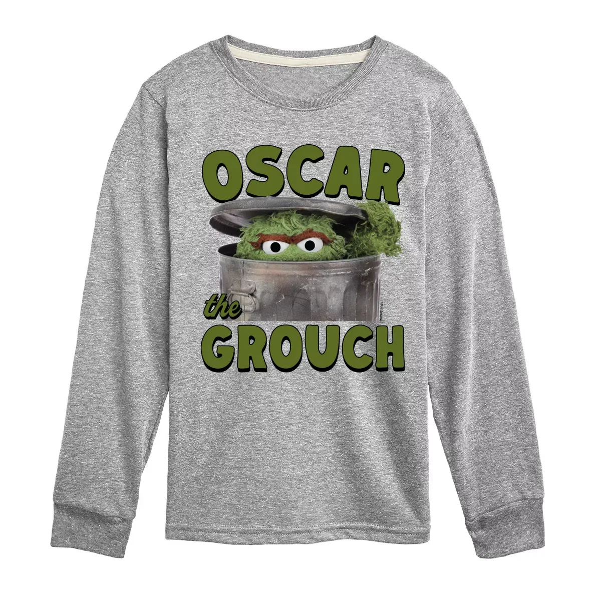 Детское футболка с длинным рукавом Sesame Street Oscar The Grouch, Athletic Heather