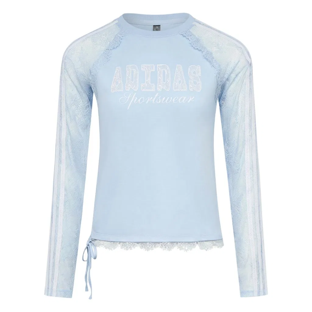 Женская футболка с круглым вырезом, прямой крой, Crystal Blue, Adidas